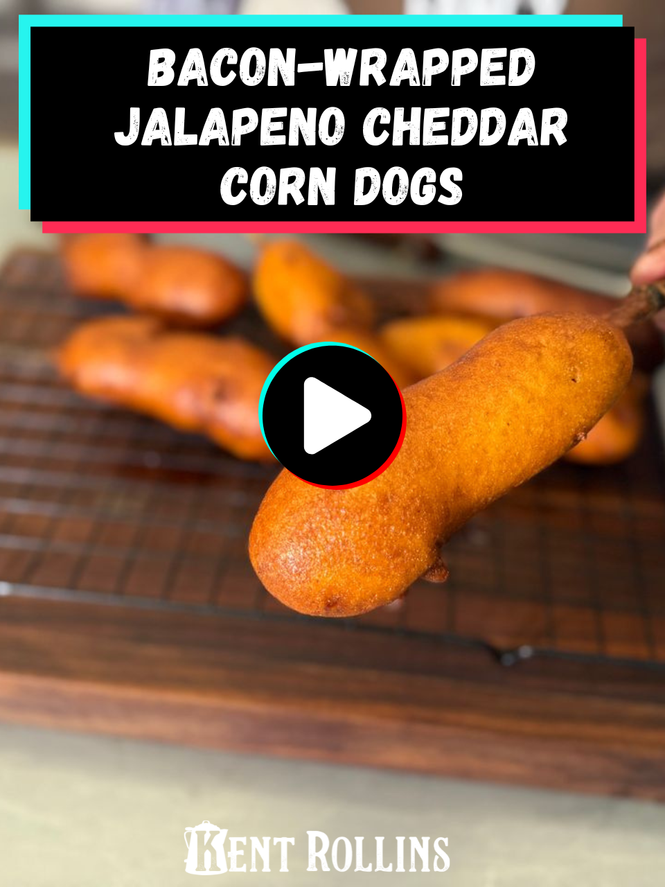 Bacon. Jalapeno. Cheddar. Corn Dog. That's what I call cowboy cooking! Try it with our Sweet & Spicy Mustard, Cowboy Ketchup, or Red River Mud BBQ Sauce.  #cowboycooking #corndogs #Recipe #dealsforyoudays #ranchlife #deepfry