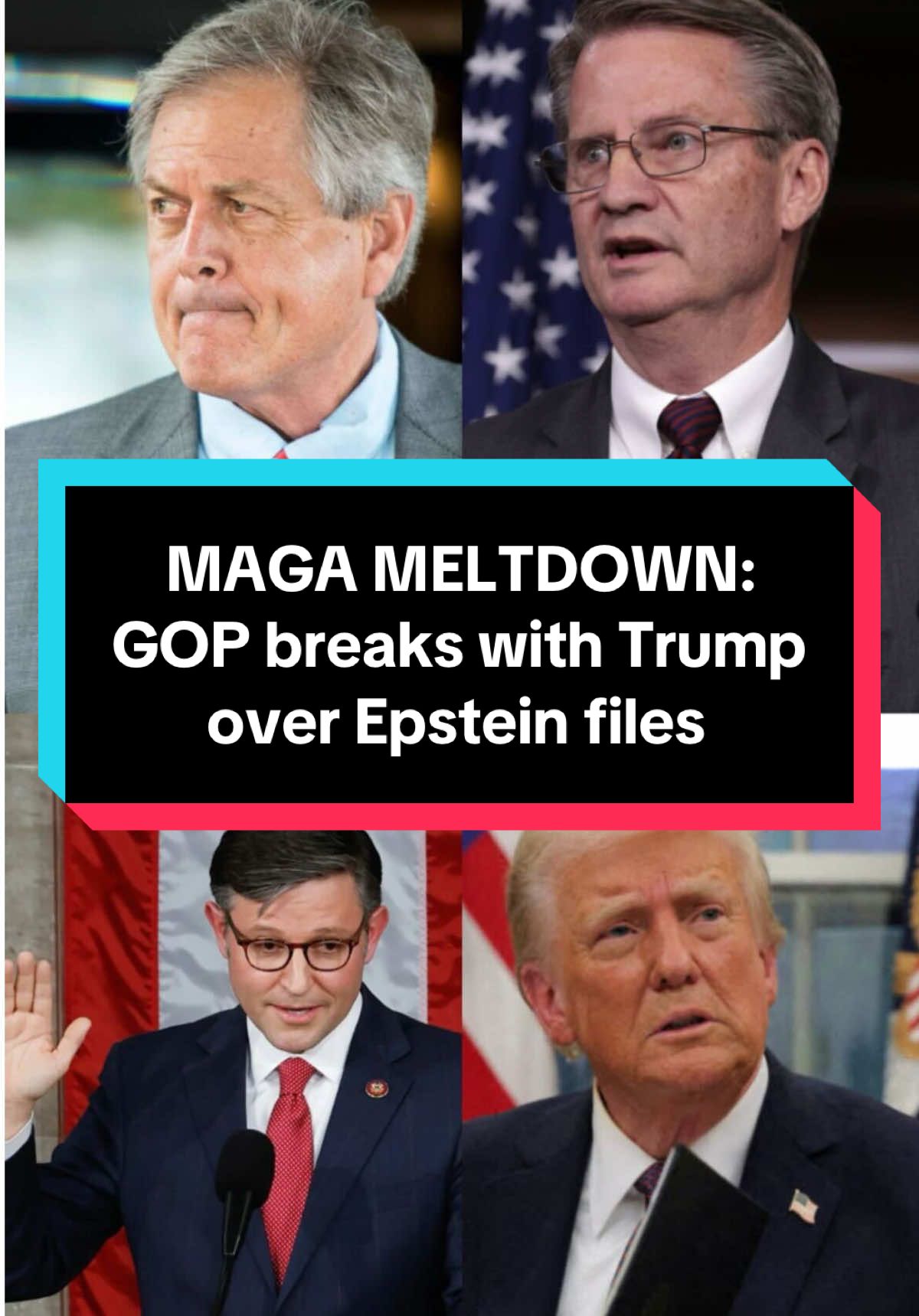 Several House Republicans are breaking with Trump over the Jeffrey Epstein case. Speaker Mike Johnson called for “everything” to be released and urged Attorney General Pam Bondi to clarify her remarks.  Other GOP lawmakers, including Reps. Ralph Norman and Tim Burchett, are also pressing for more information — but despite those calls, GOP lawmakers blocked a Democratic effort to force the DOJ to release Epstein files within 30 days. #news #trump #washington #politics #maga 