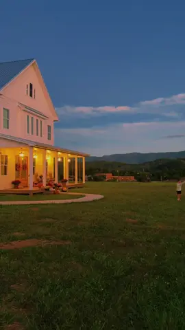 Dad carrying baby, boy throwing football, summer nights  ✨ #july #farmhouse #country #family  