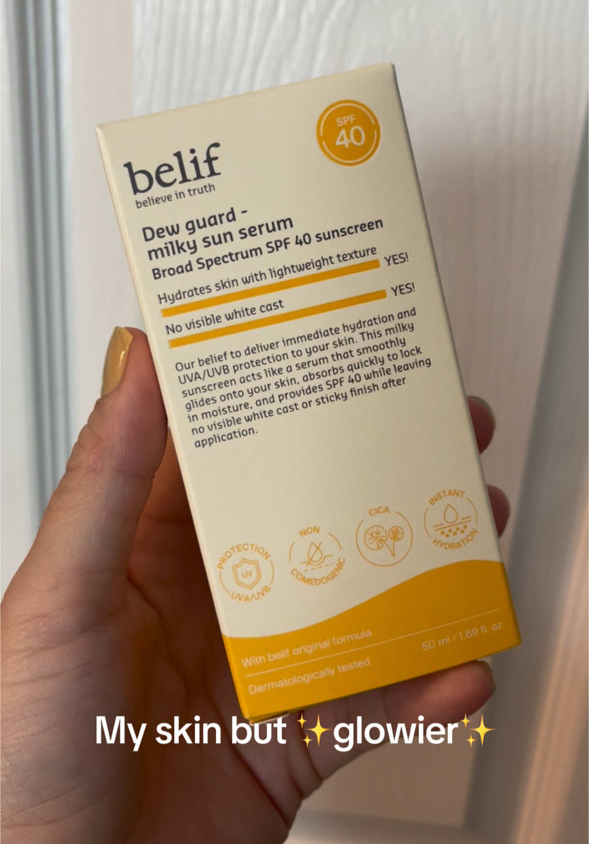 This is your serum, SPF 40, and glow booster all in ONE. No white cast. No heaviness. Just that chok chok glass-skin energy 💧✨ ☀️ Brightens, hydrates, smooths 🌈 Universal sheer glow 🌿 Niacinamide + Vitamin C + 7x Hyaluronic Acid = skincare power trio Your skin will thank you. #glassskin #glowyskin #skincaretok #spfglow #skincaretips #dewyskin #spfthatglows #chokchokskin #vitamincserum #niacinamideglow #hyaluronicacid @belif USA 