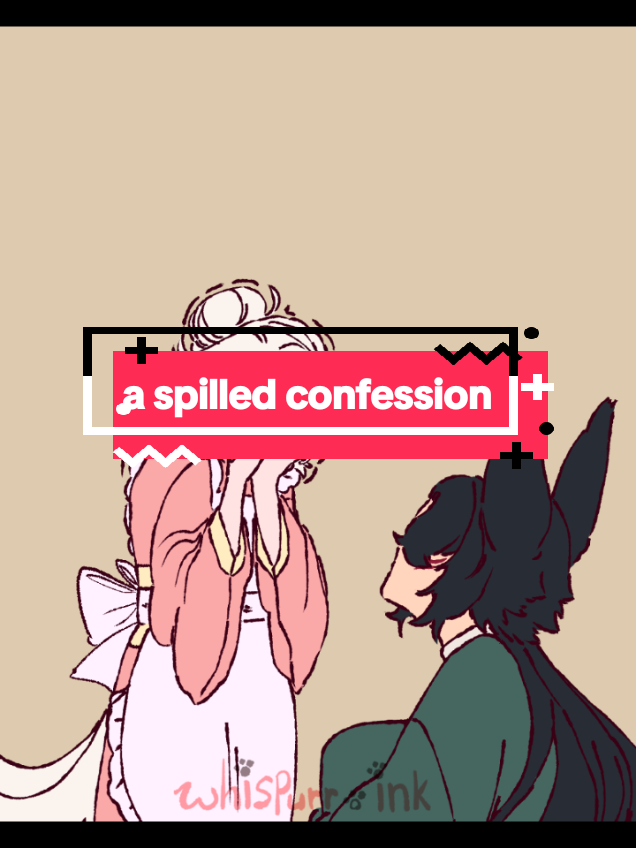 a spilled confession ||Oc's: Fuwari (white cat) & Takashi (black fox). . . . POV: Takashi doesn't like seeing Fuwari upset. Although he tries to hide his feelings for her, witnessing her cry only makes him fall for her even more. In a moment of vulnerability, his feelings spill over, leading to an unexpected confession. . . . #oc #ocs #ocstory #originalcharacters #characters #nekomataoc #kitsuneoc #drawing #animatic #animation #digitalart #myfelineaffection