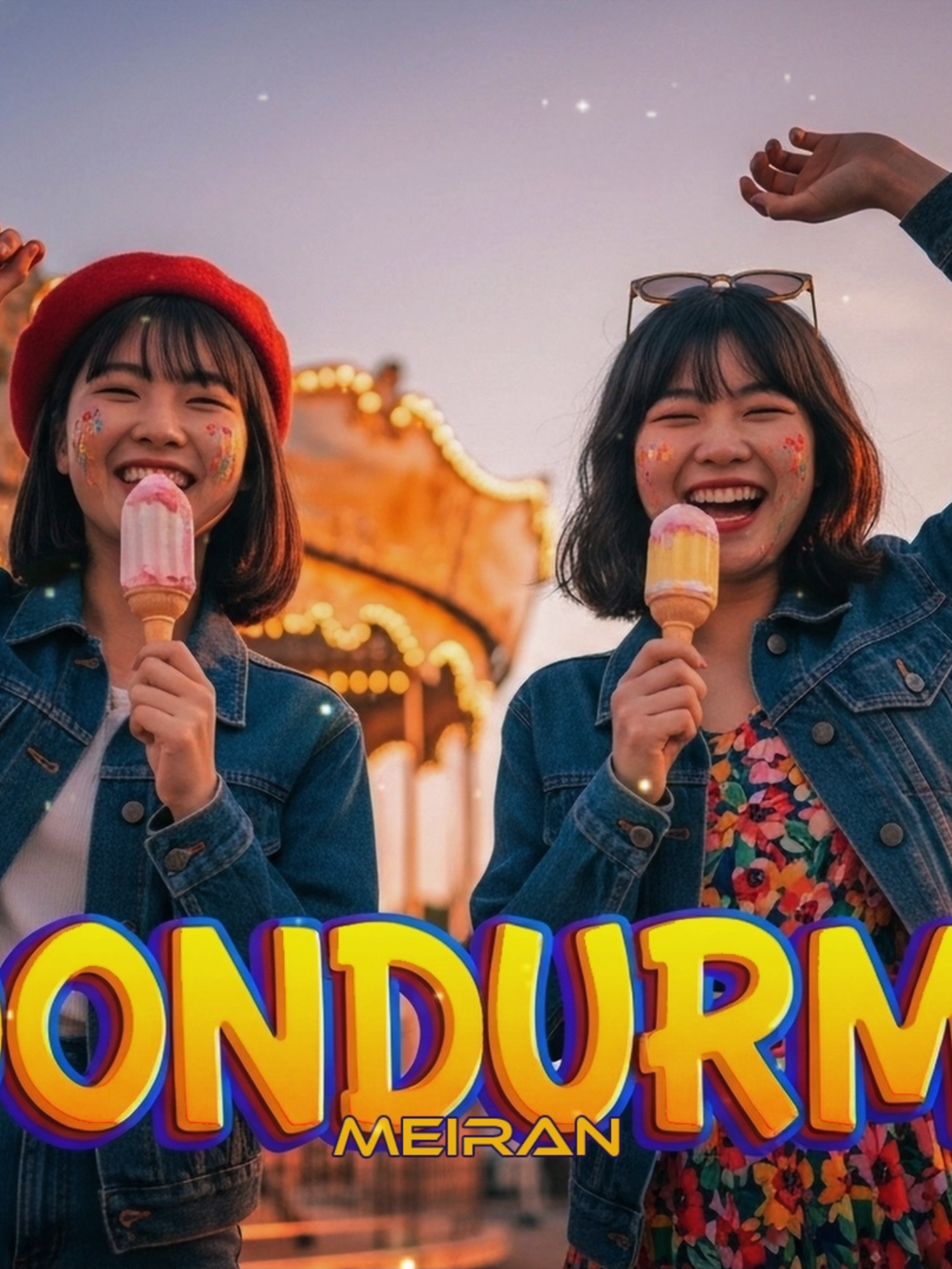 MEIRAN ~ DONDURMA • LYRICS Got no reason, got no plan   Not my season for my girl band   고양이처럼 굴러 다녀   말도 안 돼, 근데 다녀   너무 뻔한 건 재미없어   말 안 돼도 박자 맞춰   If it slides, I let it ride   We dance, we laugh and undecide... 왼쪽 오른쪽 위아래   리듬만 맞춰 다 잘돼   Spin spin win win   Wiggle wiggle! Chin Chin! 내게로, 다시, 다시, 다시, 다시, 다시. 너에게로, 다시, 다시, 다시, 다시, 다시. 그에게로, 다시, 다시, 다시, 다시, 다시. 돌아오지 마, 나 집에 없어, 돌아오지 마!  내게로, 다시, 다시, 다시, 다시, 다시. 너에게로, 다시, 다시, 다시, 다시, 다시. 그에게로, 다시, 다시, 다시, 다시, 다시. 돌아오지 마, 나 집에 없어, 돌아오지 마!  이건 댄스야, 이건 리듬   정신 놓고 just believe ’em   말보다 소리가 먼저야   Hey DJ, 더 크게 쏴   I’m a duck, I peck the floor   You a frog, jump out the door   What's wrong? We dance it right   We giggle loud all through the night!   위로 아래로 더 웃겨   리듬 속에 미쳐버려   Twist twist! Drop drop! Hop hop, YEAH! dope dope! 내게로, 다시, 다시, 다시, 다시, 다시. 너에게로, 다시, 다시, 다시, 다시, 다시. 그에게로, 다시, 다시, 다시, 다시, 다시. 돌아오지 마, 나 집에 없어, 돌아오지 마!  내게로, 다시, 다시, 다시, 다시, 다시. 너에게로, 다시, 다시, 다시, 다시, 다시. 그에게로, 다시, 다시, 다시, 다시, 다시. 돌아오지 마, 나 집에 없어, 돌아오지 마!  달려 달려, spin and go   말 없어도 we just flow   Echo echo, pop pop 
