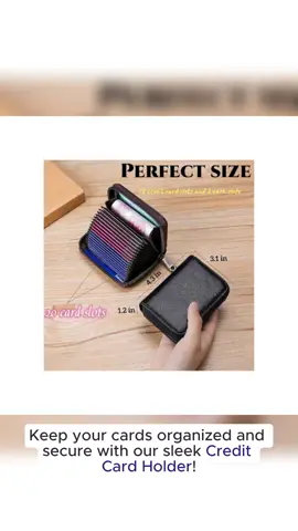Credit Card Holder Genuine Leather Small Card Wallet for Women or Men 20 Card Slots RFID Blocking Accordion Wallet with Zipper (Black 20) 