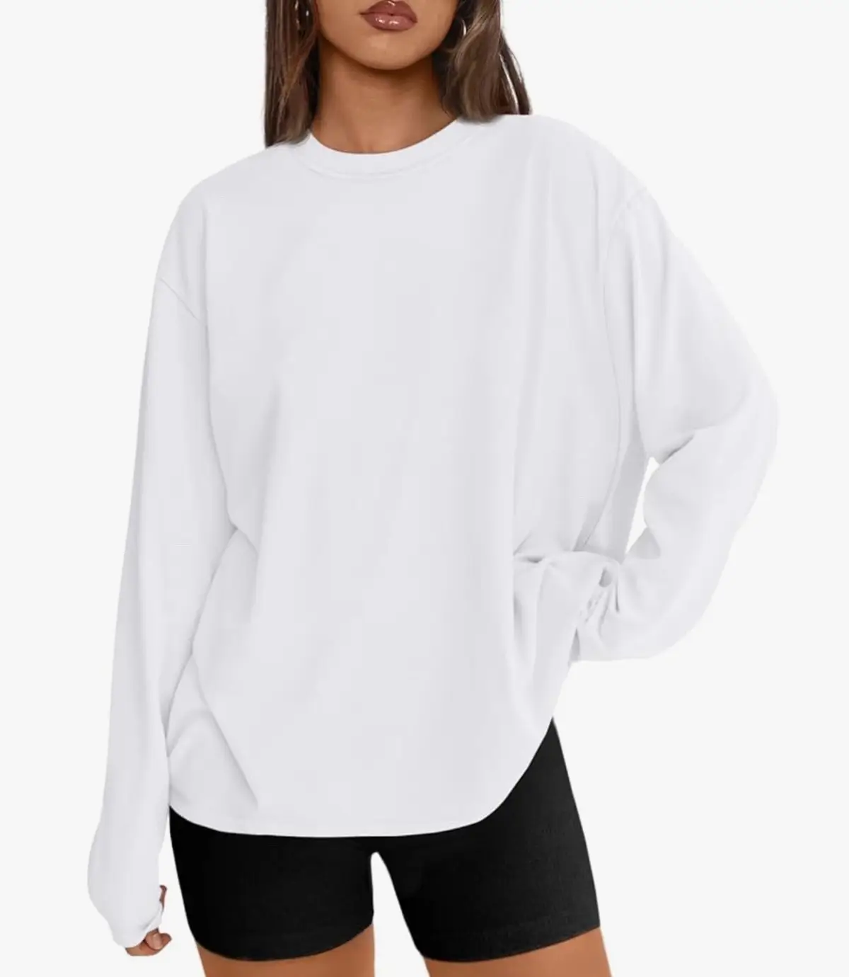 Queen Womens Oversized Long Sleeve T Shirts 2025 Basic Crewneck Tee Fall Tops Casual Workout Y2K Clothes