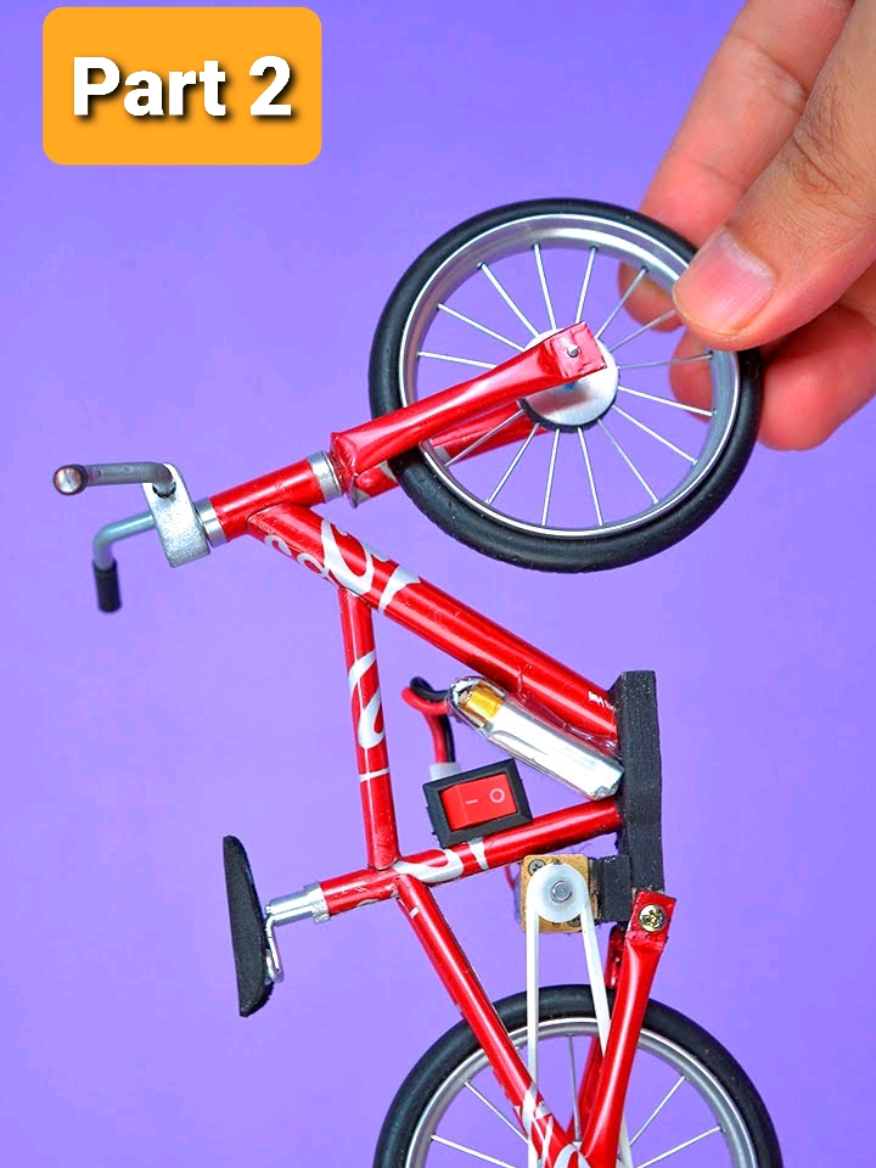 Part 2 | Amazing Mini Motorized Bike made with Soda Cans and Recyclable Materials  #DIY #bike #cycle #recycling #cocacola #crafts #creative #tutorial #toys #amazing #creativeideas #recyclable #viral #trending #explore #madeinusa #usa #uk #canada #utcrafting 