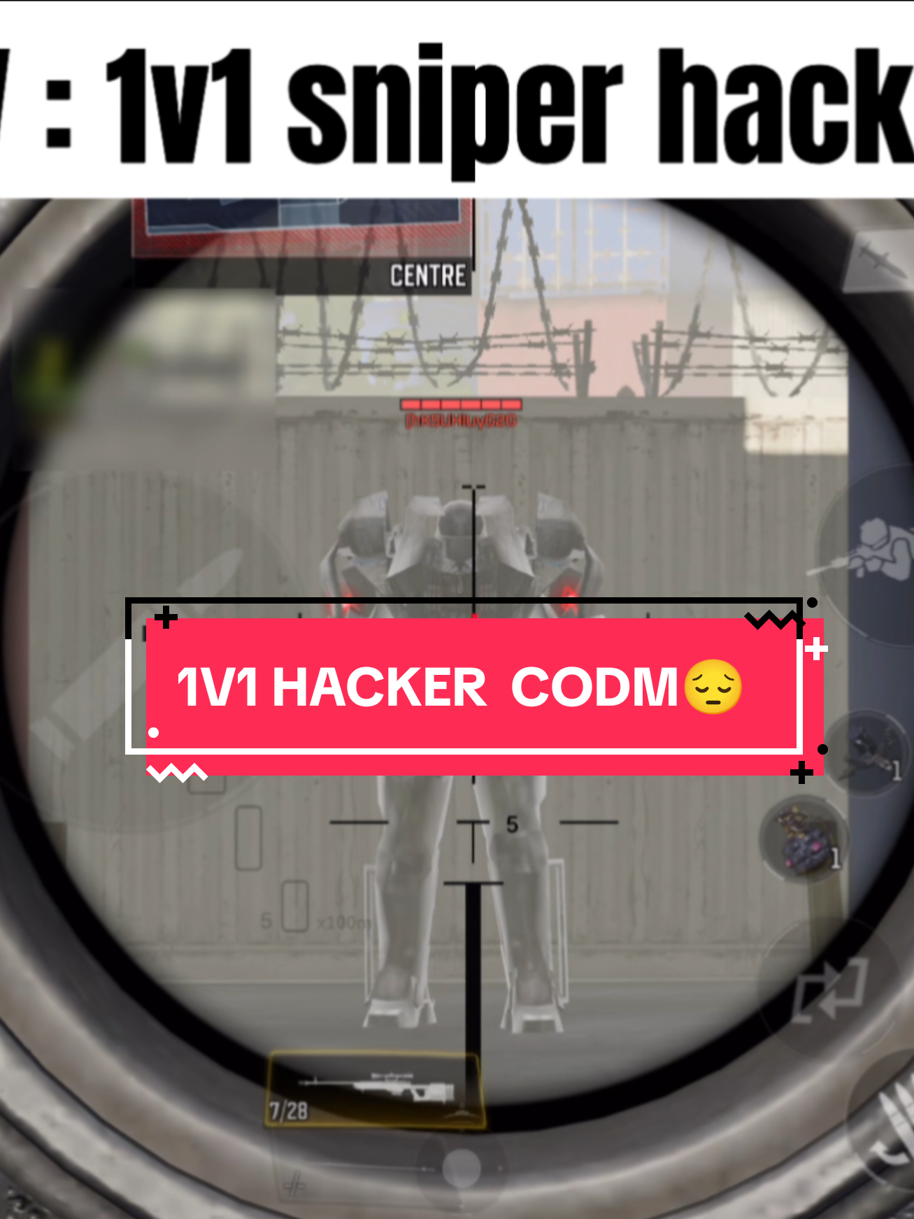 POV : 1V1 sniper With Hacker 💔 #codm #codmobile #codmobileclips #fyp #memestiktok #clip #codmfunnymoments 
