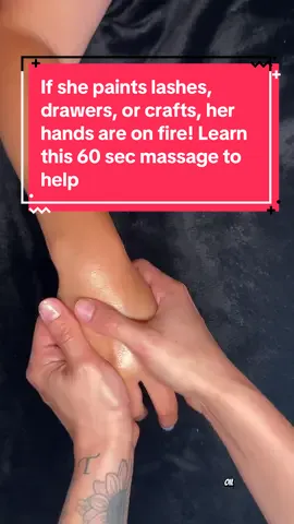 Drop your guess in the comments before I tell you the most underrated and overlooked part of the body to massage is!! This is a gamechanger for those doing tedious work with their hands. Try it out on your partner and let me know how it goes😊 #massage #handmassage #armmassage #knitting #lashes #crochet #massagetherapist 