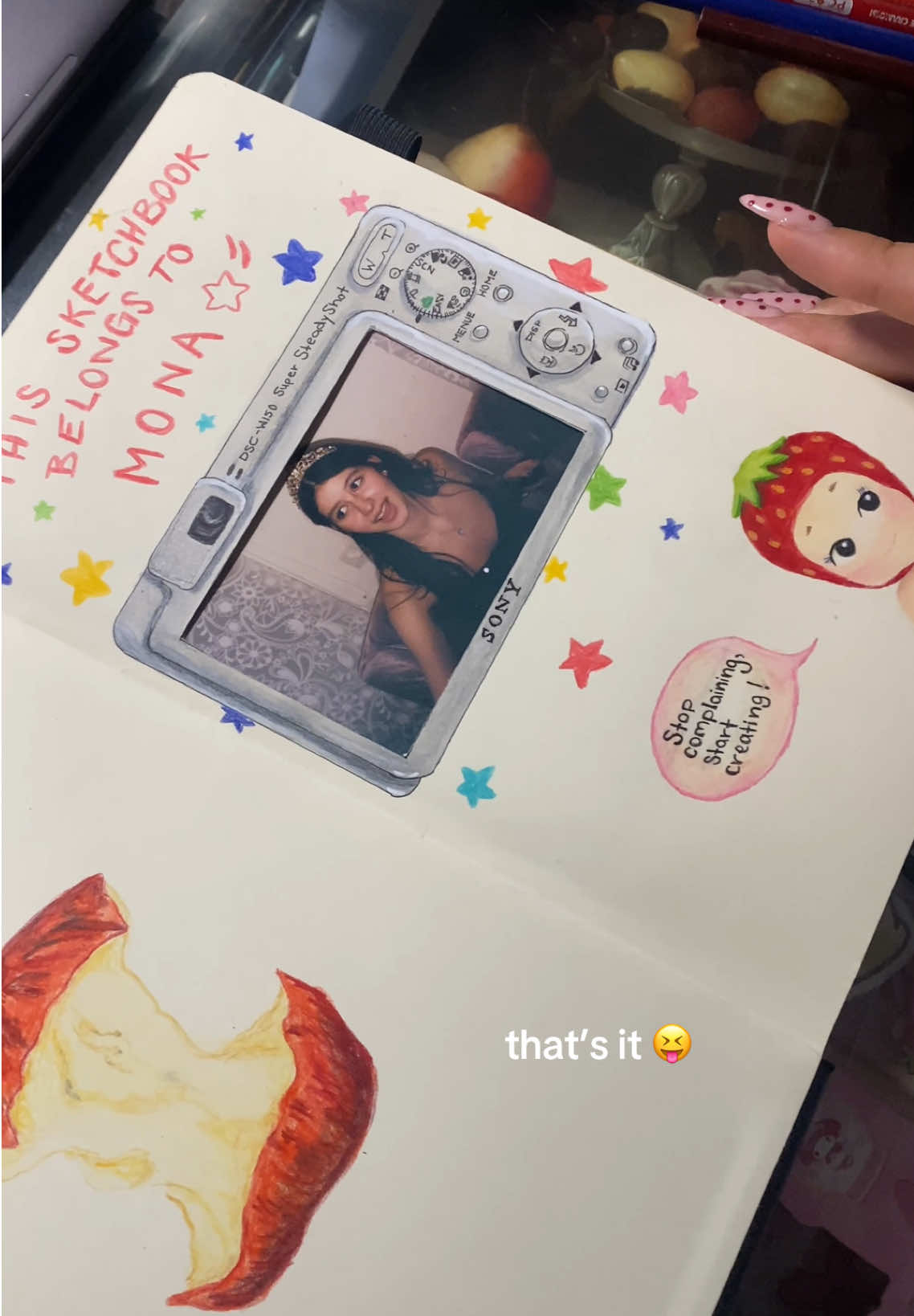 start my first sketchbook page with me what should I draw next??