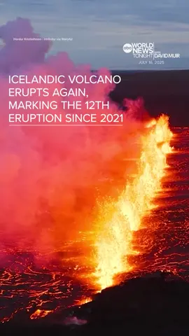 A volcanic eruption in southwest #Iceland has prompted evacuations, including at nearby tourist sites like the #BlueLagoon. The Sundhnukur #volcano, located on the #ReykjanesPeninsula, began erupting early Wednesday morning, according to officials. A fissure about 1.5 miles long opened up at the Sundhnúkur crater row as a result of the eruption, aerial surveys by the Icelandic Coast Guard showed. A second, smaller fissure measuring about .3 miles was created west of Fagradalsfjall, according to the Met Office. Iceland is known as a hot spot for volcanic activity. There are 32 active volcano systems in the region spread across three rift zones, all part of the Mid-Atlantic Ridge, a mountain range that mostly runs down the middle of the Atlantic Ocean. During the last 800 years, the majority of volcanic activity has been in the north and east volcanic zones -- both lightly populated regions. #WorldNewsTonight #News #International