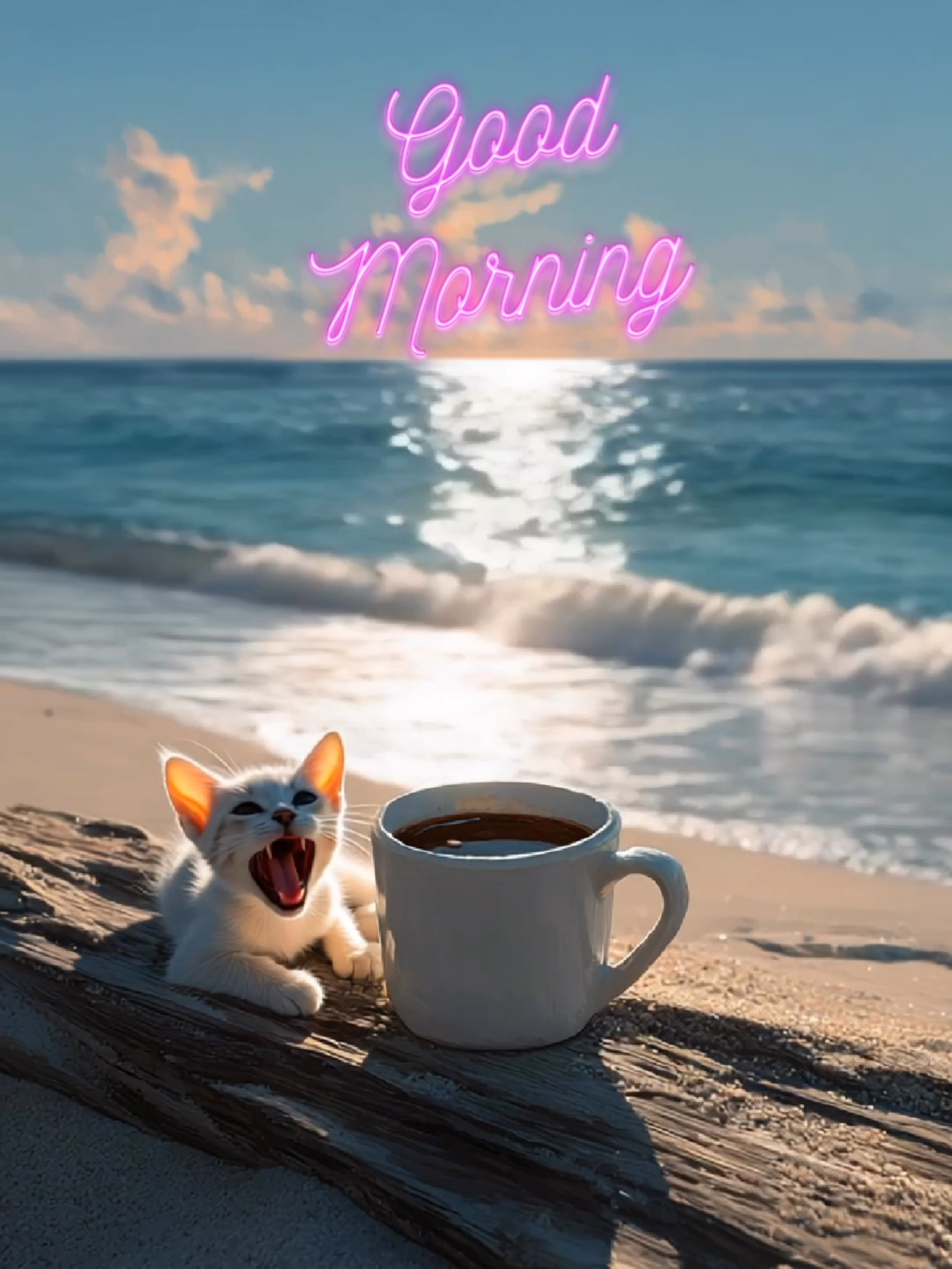 Good Morning🌤 #壁紙 #癒し #海 #自然 #猫 #nature #リラックス