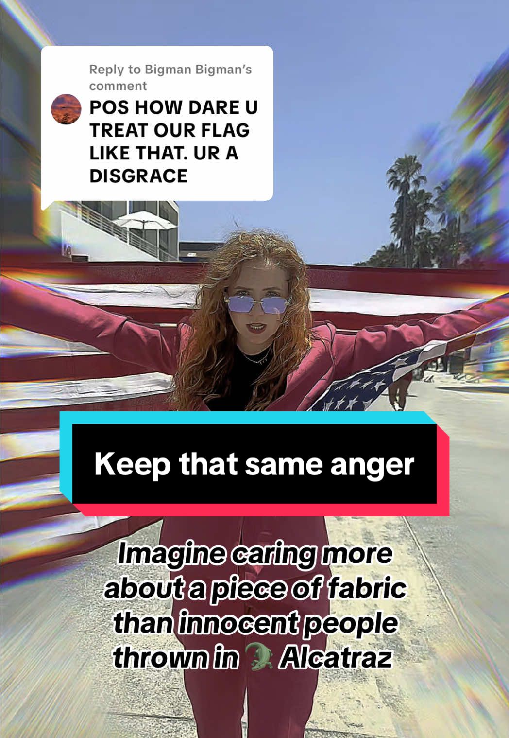 Replying to @Bigman Bigman keep that same anger when people are being dragged out of their homes and jobs #femalerapper #alligatoralcatraz #nokings #fyp 