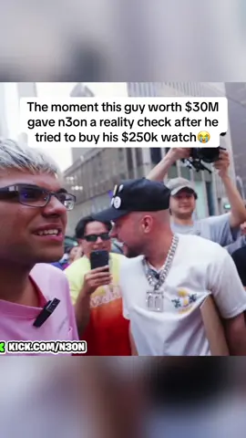 The moment this guy worth $30M gave n3on a reality check after he tried to buy his $250k watch😭 #n3on #trending 