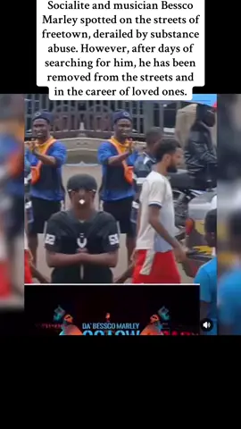 Socialite and musician Bessco Marley spotted on the streets of freetown, derailed by substance abuse. However, after days of searching for him, he has been removed from the streets and in the career of loved ones.  #Besscomarley #sto #stayawayfromdrugs #creatorsearchinsights #sierraleone #tiktokviral #fypppppppppppppp #foryou #fypシ゚ #highlight #fyp #following #followers➕ #followerstiktok #followback #duett #sierraleonetiktok🇸🇱 