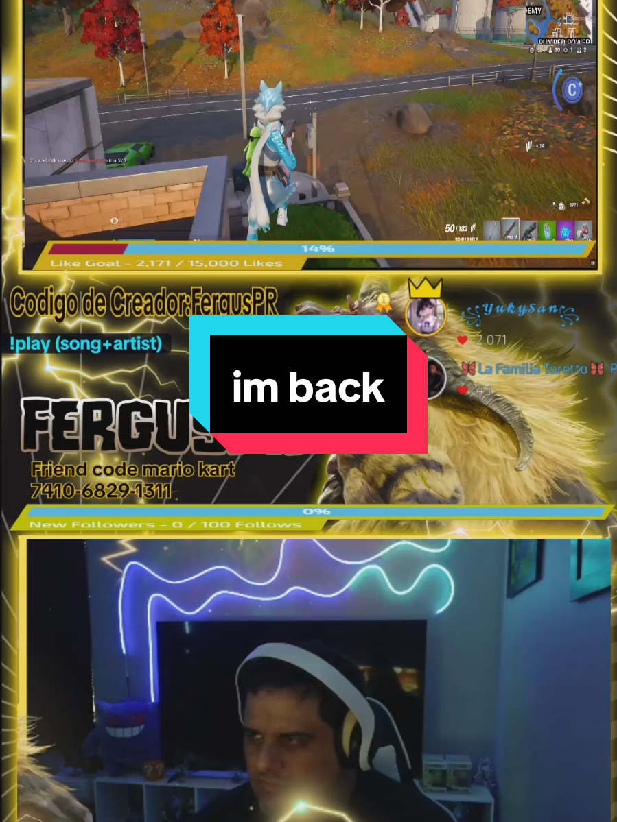 im back#tiktoklive #livehighlights#fortniteclips 