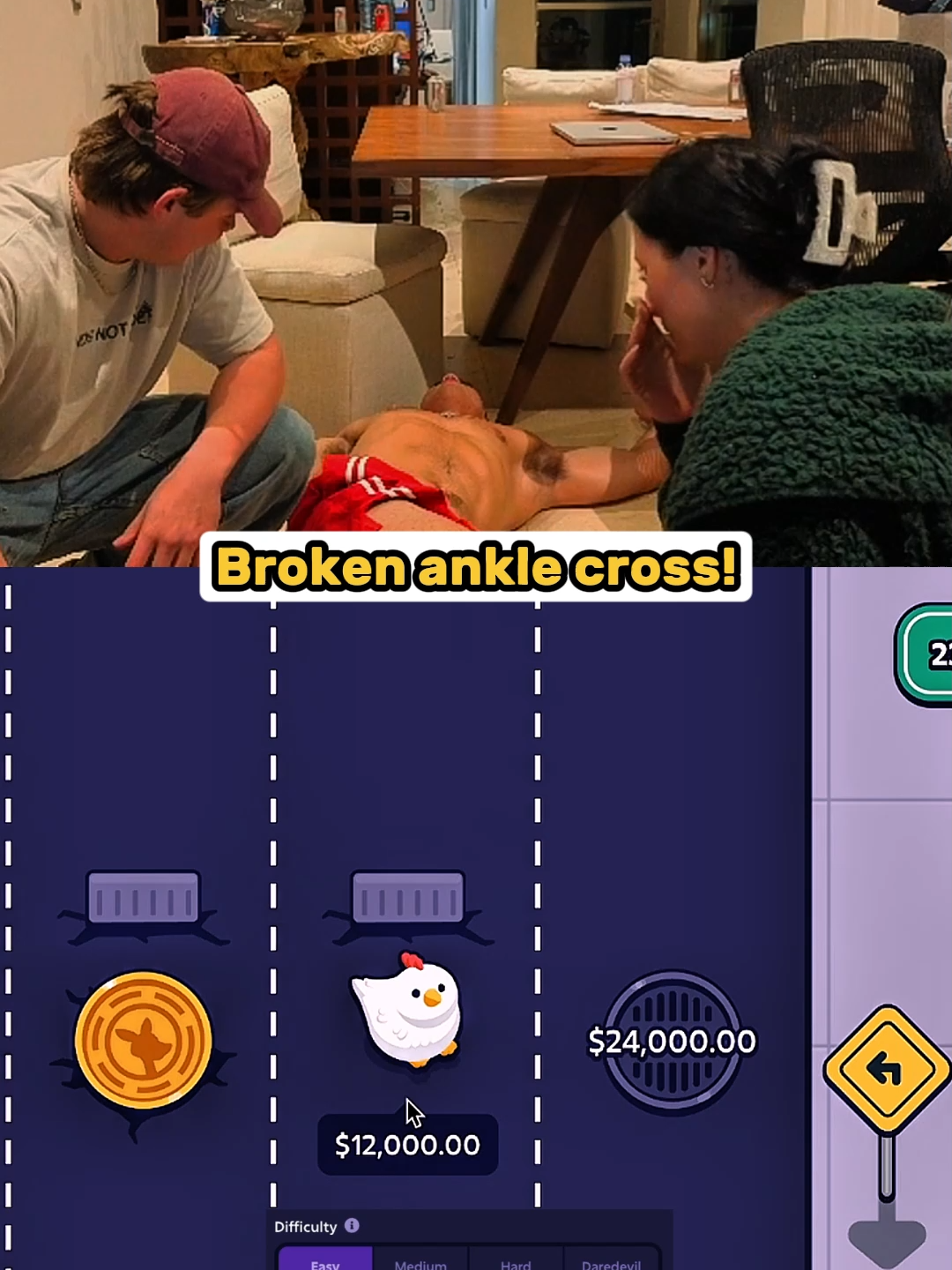 Broken ankle cross! #kickstreaming #crossyroad