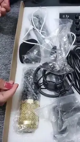 kit de Gravação completo_ Microfone condensador/ Mix V8/ Braço articulado e assessórios 