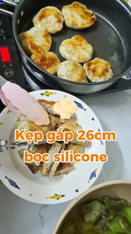 Kẹp gắp silicone 26 - 27cm. Màu sắc xinh xỉu, có chốt đóng mở tiện dụng 💯 #giadungbep #kepgapthucan #babytomshop 
