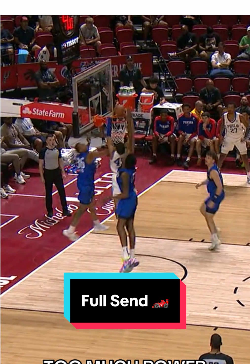 Talk about full sending it 🥵🫨 #NBA #Basketball #Sixers #76ers #Dunk 