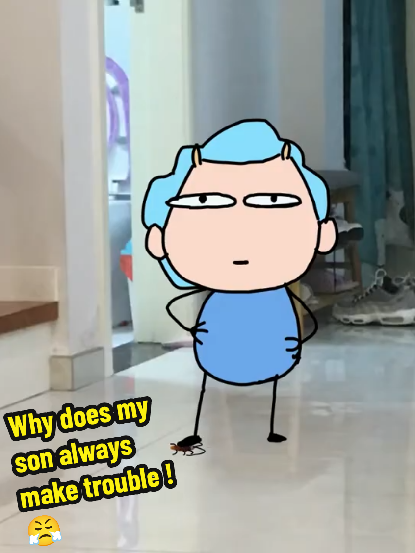 Why does my son always make trouble ! 😤 為什麼兒子總是壞我的好事！😔 Wèishéme érzǐ zǒng shì huài wǒ de hǎoshì! 😔 Source : Daddy Loong Studio [我的爸爸是條龍] #douyin #douyin抖音 #funny #fyp #fypage #china #chinese #trouble #son #viral #viralvideo #dragon 