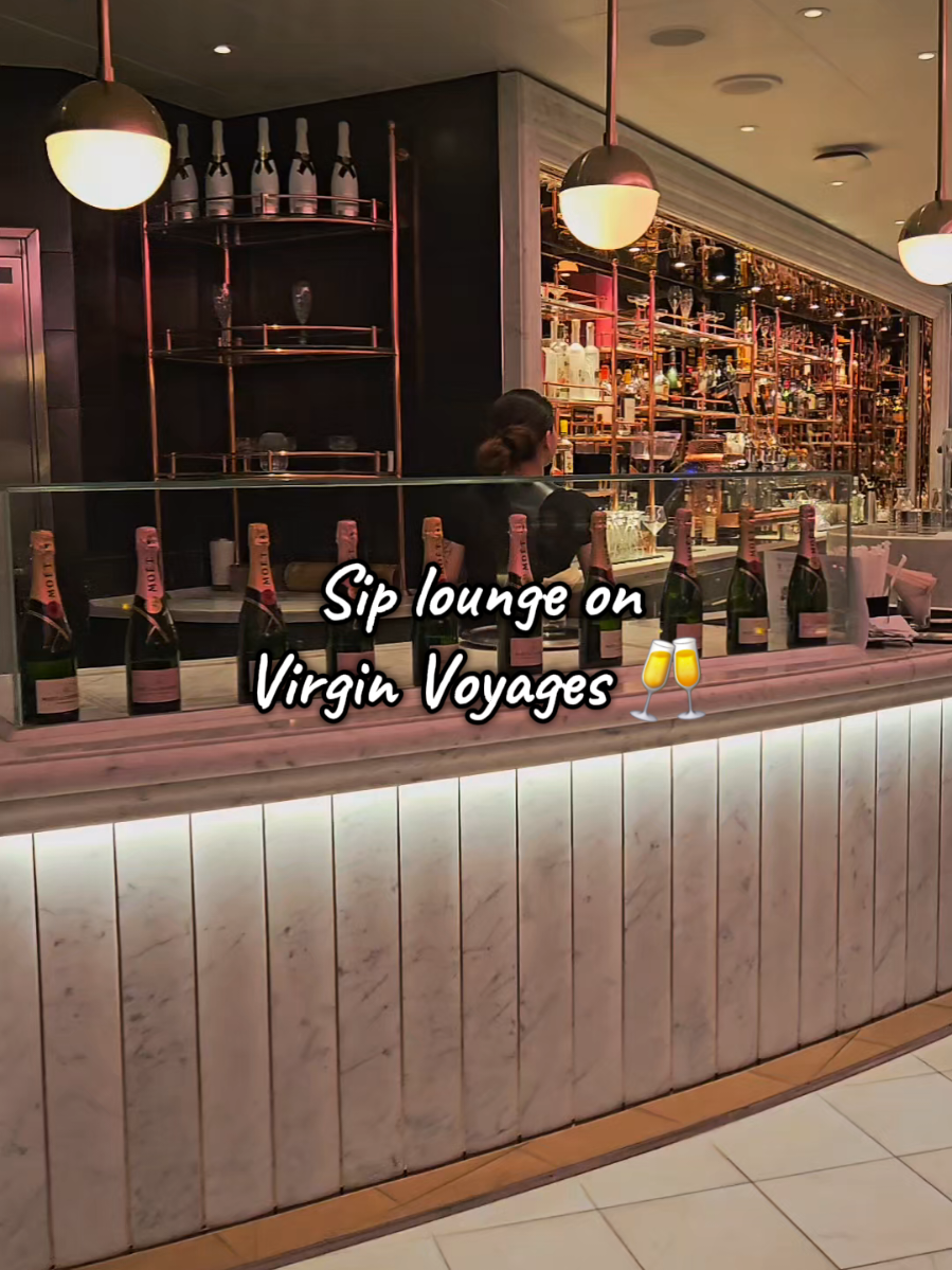 Replying to @bexmoz00 Sip lounge on @Virgin Voyages is a great, low-key hangout spot ✨️ #virginvoyages #siplounge #adultsonly #allinclusive #cruisetok #cruiseship 
