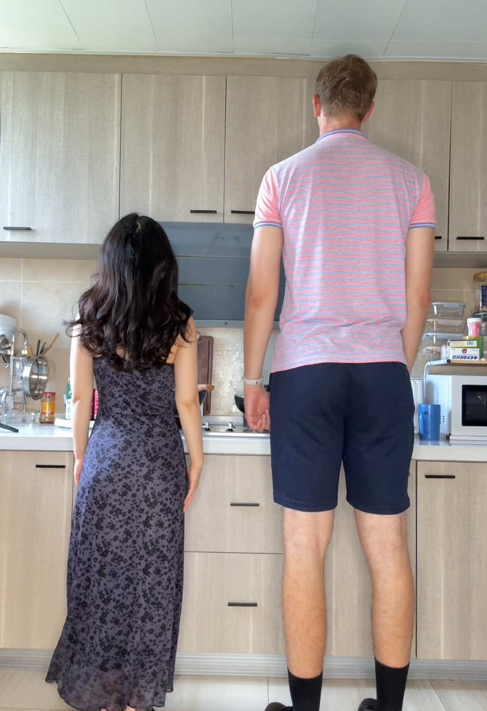 The reference of my husband dress me up #OOTD #fyp #couple #contrast 