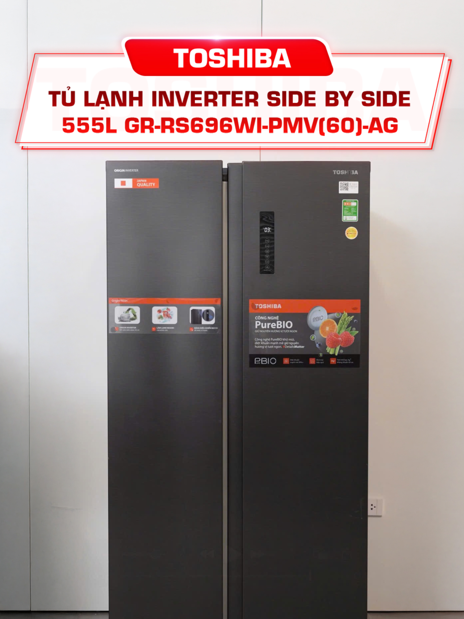 Tủ lạnh Toshiba Inverter 555 lít GR-RS696WI-PMV(60)-AG - Trọn dưỡng chất, nguyên liệu tươi ngon #ToshibaLifestyleVietnam #toshiba #toshibavietnam #hoplongecommerce #giga #trending #tulanhtosshiba