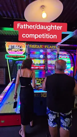 Let the game begin. #fatherdaughter #friendlycompetition #arcade #arcadegames #tiktok 