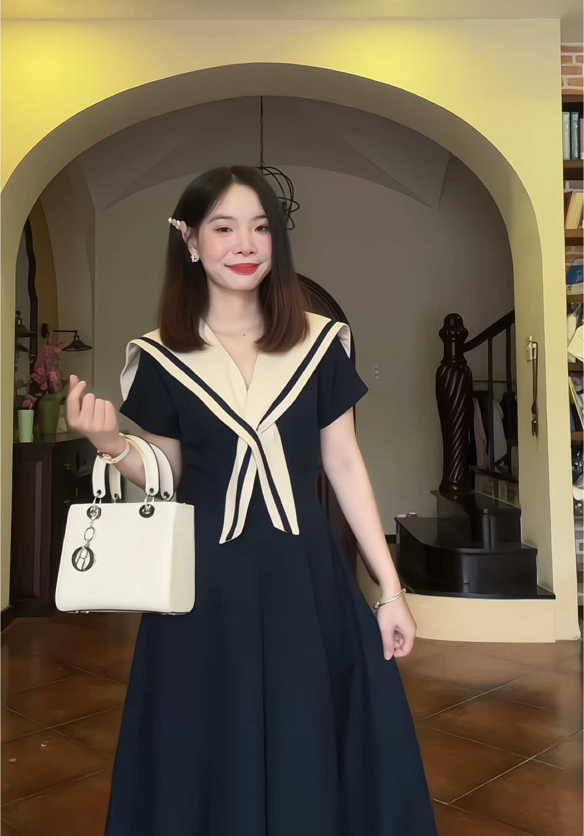 Váy xoè cổ thuỷ thủ xinh #vayxinh #vaydangdai #vayxinhmoingay #outfitideas #OOTD 