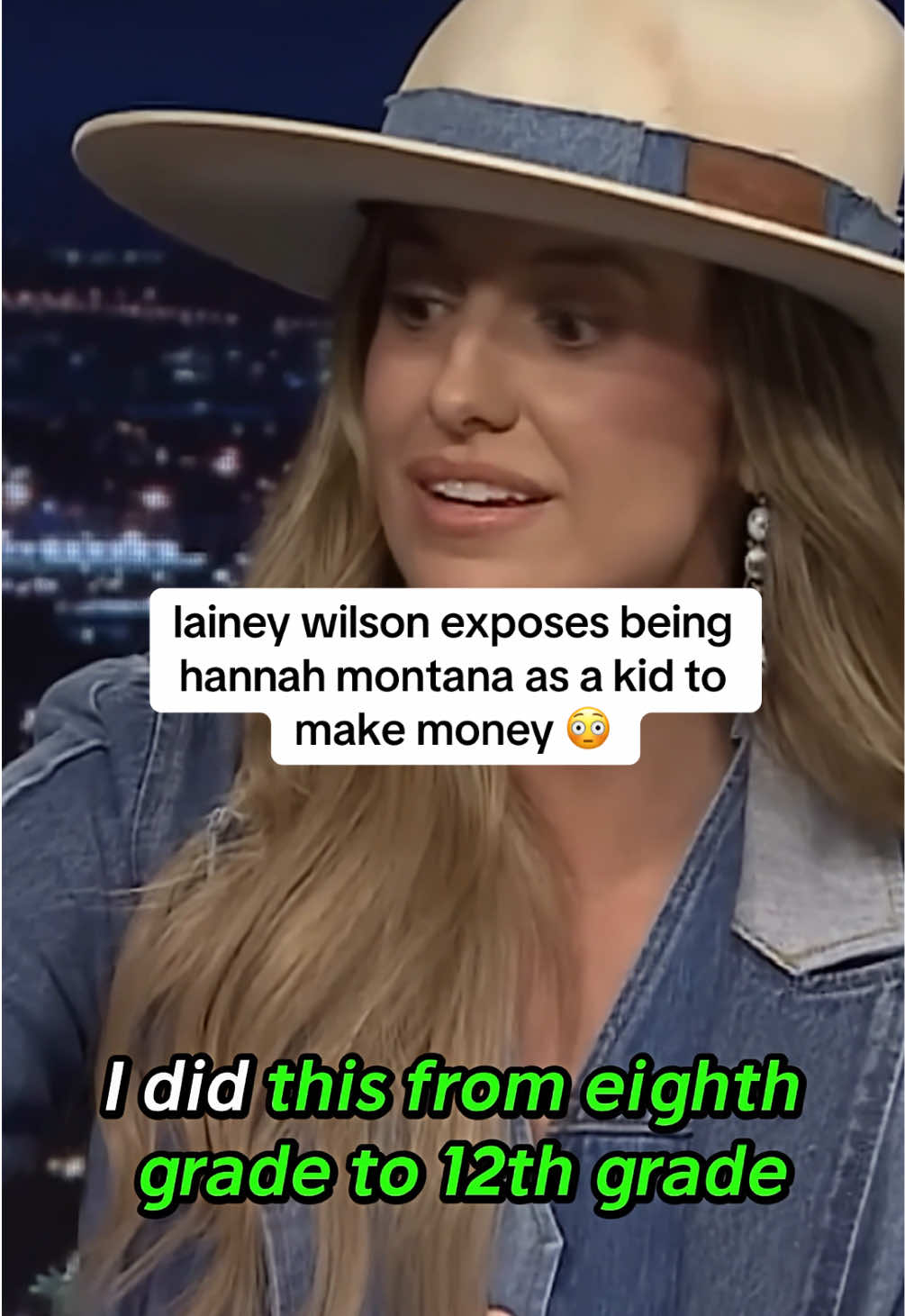 lainey wilson exposes being hannah montana as a kid to make money #laineywilson #hannahmontana #jimmyfallon 