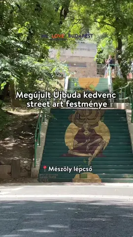 🖌️ Az újbudai Mészöly lépcsőn látható Váczy Enikő alkotása, amely az elmúlt években szinte teljesen lekopott, nemrég azonban újra megcsodálhatjuk teljes pompájában. 👉 Mentsd el, ha te is megnéznéd élőben! #mészölylépcső #váczyenikő #újbuda #bartóknegyed #festmény #streetart #streetartbudapest #látnivaló #budapest #welovebudapest #magyartiktok #magyarország 