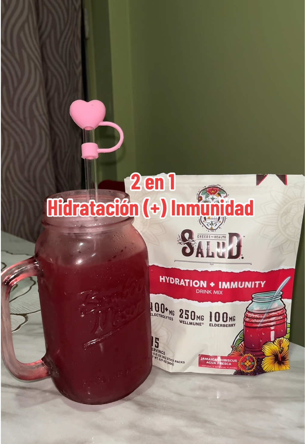 Sabor a jamaica con electrolitos #tastesalud #jamaica #2en1 #hydration #immunity #DealsForYouDays #tiktokshopcreatorpicks #health 