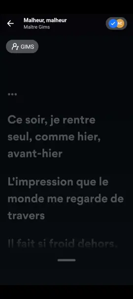 GIMS MALHEUR MALHEUR lyrics 🖤 paroles 🏴‍☠️ #gims #malheur #lyric #lyrics_songs #pourtoi #rapfr 