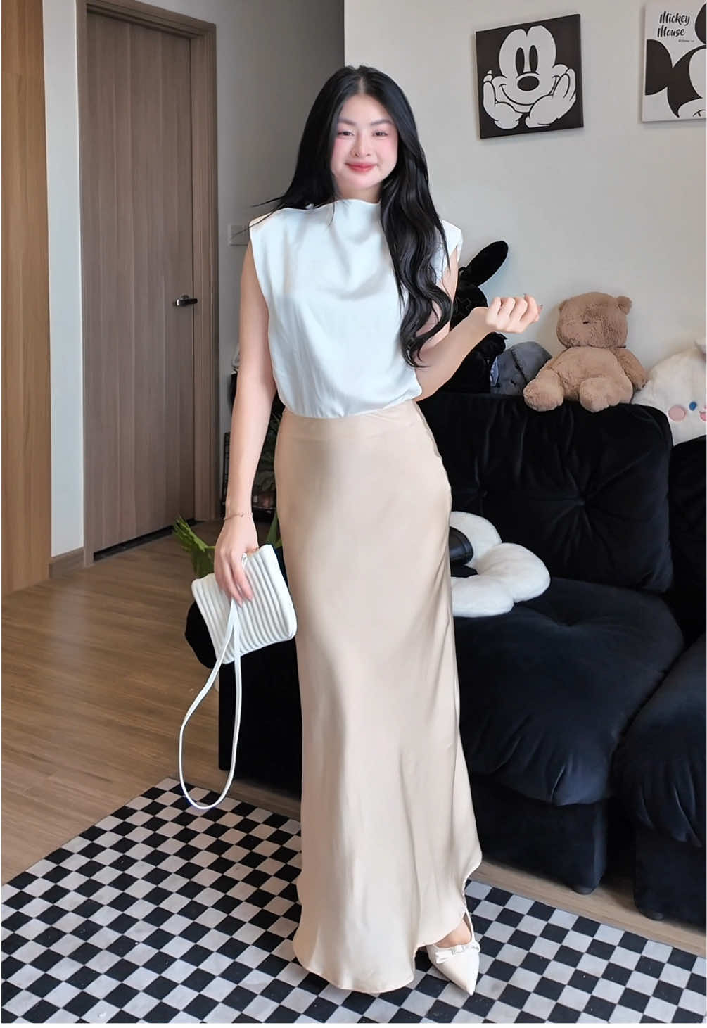 Chân váy xinh 💕 #embetocvang #xuhuong #vay #maybi #chanvayluamaybi0625 