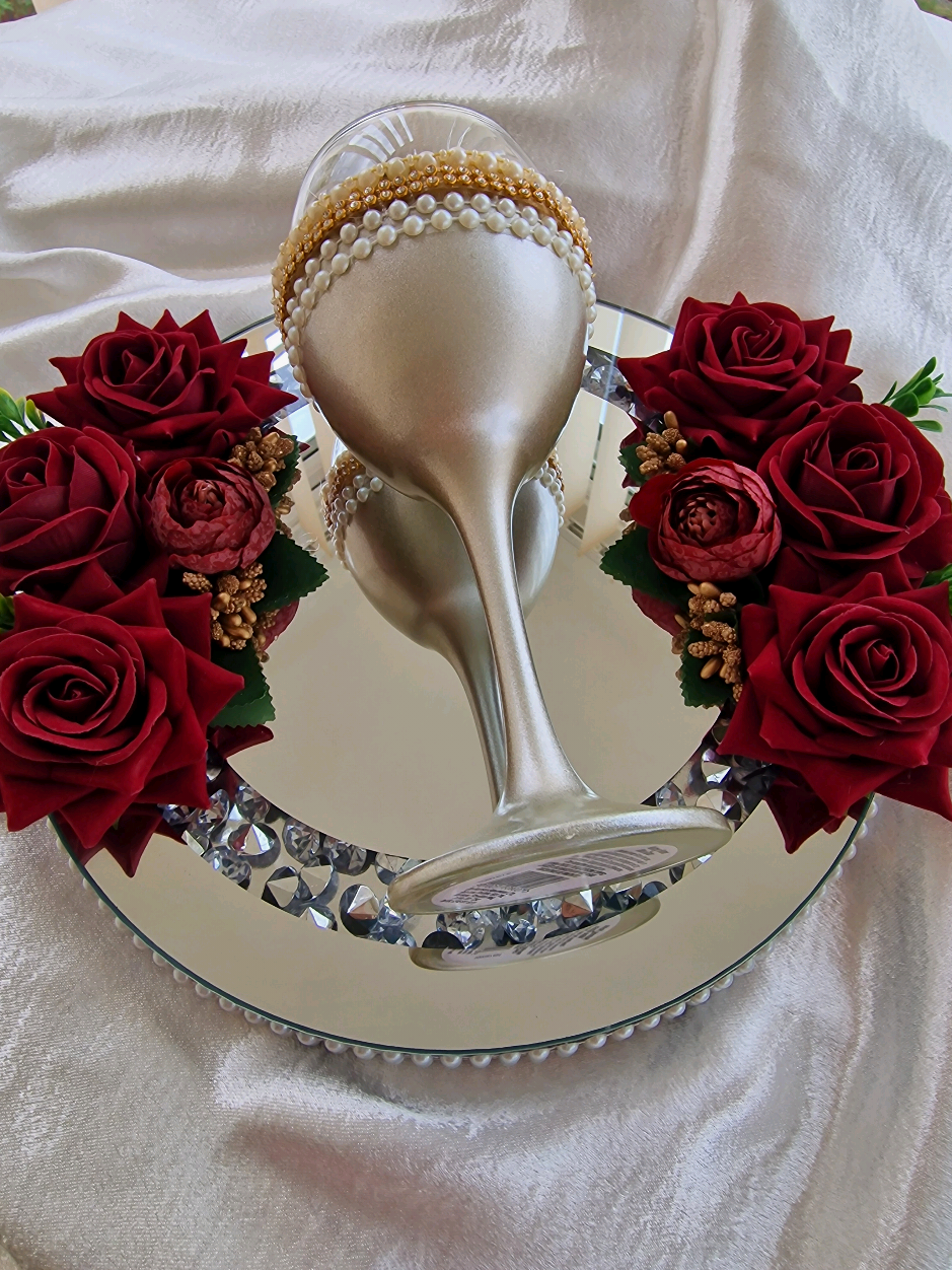 Dhood pilai glass set.#desiwedding #foryoupage #foryou #fyp #doodhpilai 
