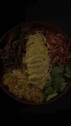 Korean Kuksi 📕Recipe here ❂ Ingredients: 500g. Beef thinly sliced 200g. Wheat noodles 1/2 Onion thinly sliced 2 cloves of Garlic, minced 1 Cucumber 1 Bunch of Radish 1/4 Cabbage 4 Tomatoes 4 Eggs Сhilli powder to taste 1/2 Tsp Coriander Salt/Pepper to taste 5 Tbsp Soy sauce 1 Tbsp Sugar 2 Tsp Sesame oil 1.5 Tsp Vinegar 1/4 cup Vegetable oil 1 liter of cold Water Sesame seeds: for topping ❂ Cooking process: ⁃ Pour 1 liter of clean cold water into a small saucepan. Add 3 tbsp soy sauce, 1.5 tsp. vinegar, 1 tsp sesame oil. Season the broth with 1 tsp. salt and 1 tbsp. sugar. Cut tomatoes into small pieces of arbitrary shape. Add the tomatoes to the pot and stir well. ⁃ Cut the beef into thin (5 mm) strips. Transfer the meat to a clean bowl and mix with 2 tbsp. soy sauce and 1 tsp. sesame oil. and chilli powder. Leave to marinated around 30 min. Fry the beef in a frying pan 3 min, than add onion and garlic and cook around 5-7 min. ⁃ Boil the noodles until cooked, rinse with cold water. ⁃ Cut cucumber, radish and cabbage, sprinkle with salt and leave for 10 minutes, then squeeze and sprinkle with chili powder. In a clean frying pan, heat odorless vegetable oil. When the oil begins to give off a slight smoke, add the remaining chopped garlic, stir and immediately remove from heat. Pour the garlic and hot oil into the cucumber, radish and cabbage and stir. ⁃ Crack eggs into a bowl. Mix thoroughly until smooth and fry thin egg pancakes. Roll cooled pancakes into a tube and cut into strips. ⁃ Place the and noodles in a stack at the bottom of a bowl. Place piles of fried beef, cucumbers, сabbage, radishes, chopped and folded egg pancakes around it. Remove the tomatoes from the broth and place them on the side of the noodles. Pour desired amount of cold broth over ingredients, sprinkle with sesame seeds and serve.  #kuksi #noodles #koreanfood #cooking #foodart #food #Foodie #FoodLover #cooking #foodblogger  ColdNoodles #AsianRecipe #NoodleBowl #aldante #aldantechannel