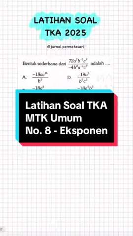 MTK Umum; No. 8 - Eksponen! #utbk #snbt2025 #tka #tipsmtk #fyp #tkasma 