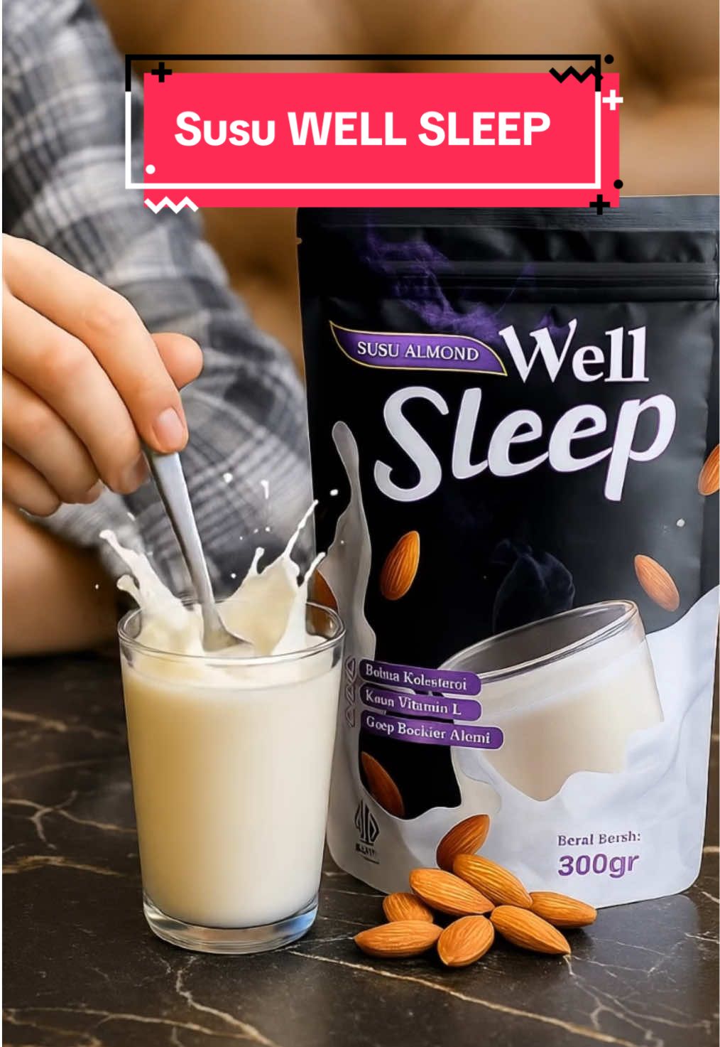 Susu almond Well Sleep diformulasikan khusus untuk bantu kamu tidur lebih nyenyak secara alami. Tanpa kolesterol, kaya vitamin E, dan aman diminum setiap malam.            #SusuTidurNyenyak   #WellSleepAlmond   #SolusiInsomnia   #SusuSehatHarian   #CheckOutSekarang  