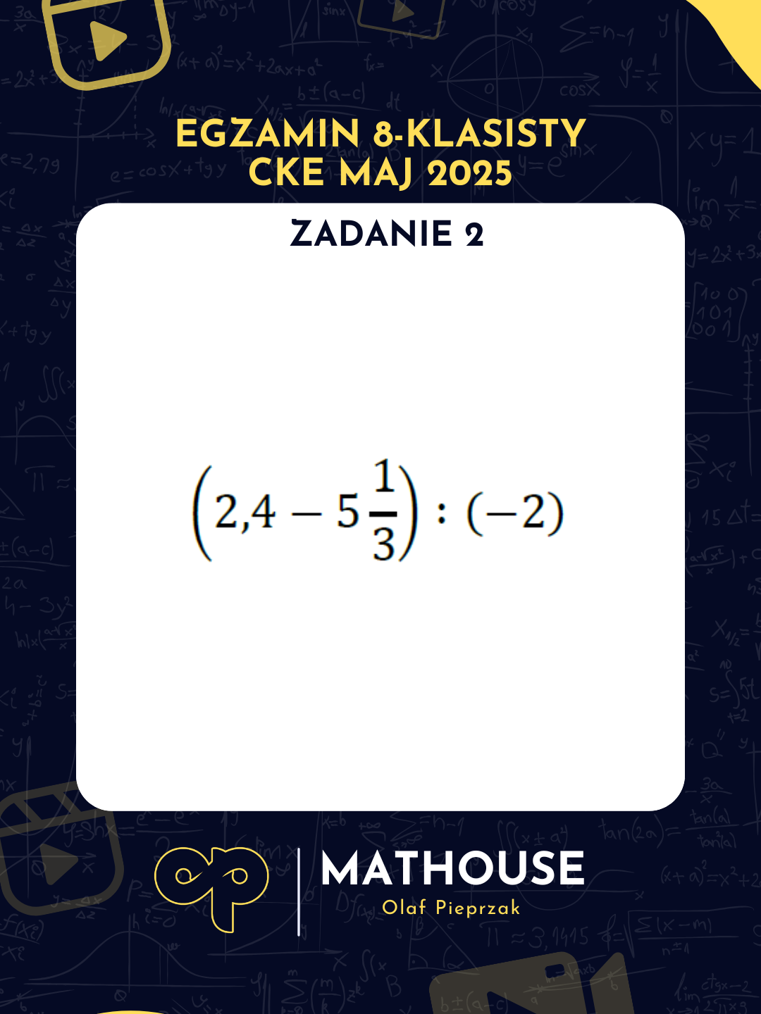 Zadanie 2 – Egzamin 8-Klasisty Maj 2025 Rozwiązanie krok po kroku 📘 Masz własne zadanie? Napisz w komentarzu, a je rozwiążę! #egzaminy8klasisty #matematyka #edukacja #mathouse #podstawówka #E8