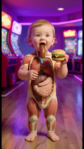 Hanburger eat by baby damages asmr#asmrtiktok #creepytok #babyfood 