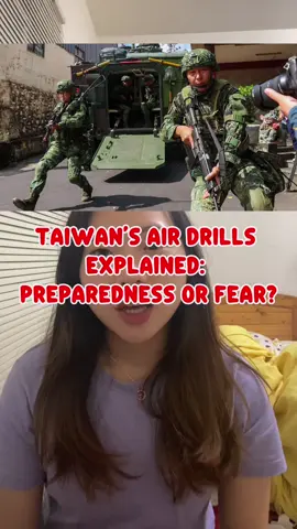 TAIWAN AIR DRILLS EXPLAINED : IS IT SHOWING PREPAREDNESS OR FEAR?! 🤔#taiwan🇹🇼 #airdrills#tiktokviral #expatlife 