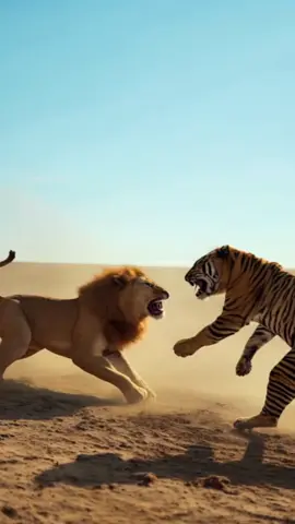 Lion vs Tiger – Brutal Jungle Clash Caught on Camera! 🦁🐅 #AnimalFight In this intense wildlife showdown, a lion and a tiger face off in a dusty jungle battleground. Every roar, claw swipe, and muscle movement is captured in stunning photorealism. Who will dominate in this epic fight for territory? Watch the full scene and decide for yourself. 📌 No clear winner... but nature never backs down. 🎥 Animation inspired by real animal behavior and combat dynamics. #LionVsTiger #WildlifeBattle #NatureFight #AnimalKingdom #CGIShorts #aianimation 