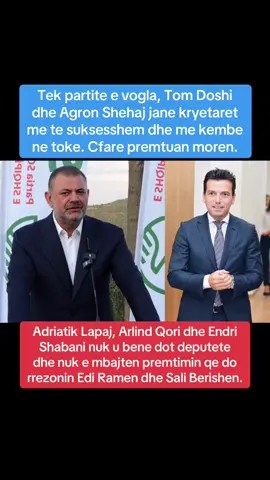 Tek partite e vogla, Tom Doshi dhe Agron Shehaj jane kryetaret me te suksesshem dhe me kembe ne toke. Cfare premtuan moren. Adriatik Lapaj, Arlind Qori dhe Endri Shabani nuk u bene dot deputete dhe nuk e mbajten premtimin qe do rrezonin Edi Ramen dhe Sali Berishen. Lufta sapo ka filluar… #albania #shqiperia #tirana #fyp #fyppppppppppppppppppppppppppppppppppp #viralvideos #foryoupage #edirama #saliberisha #tomdoshi #agronshehaj #adriatiklapaj #arlindqori #endrishabani