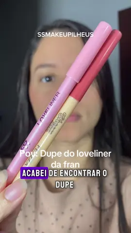 Dupe do lápis labial da Fran  - lápis retrátil fenzza - cor Dolce por R$16,00 Você encontra no nosso site 🛒 Enviamos para todo Brasil 🇧🇷 #dupeloveliner #lovekit #loveliner #lapisfenzza 