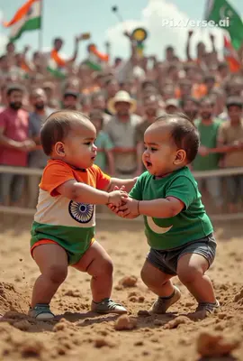 @Cute Babies AiIndia 🇮🇳 vs Pakistan 🇵🇰 #shorts #aishorts #cat #baby #viralbabytrend #ytshorts #viral 