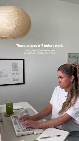 Truly and honestly been loving this wff morning routine even though it doesn't look like it at 6am 😅 also can we talk about the cutie cows on the walk?? 🐮🌾 #whlife #morningroutine #wfhsetup #asmrvlog #keyboards @Open Farm Pet @KAXI CO @Halfdays 