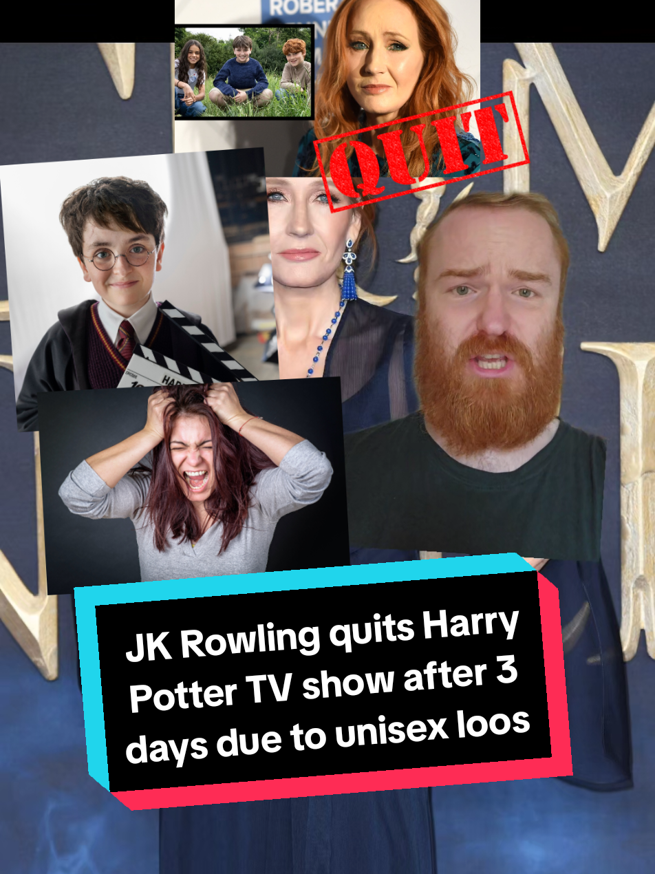 J K Rowling storms of HBO Harry Potter TV series set after learning their were only unisex bathrooms available #fyp #harrypotter #jkrowling #joke #parody #BullsNoseNews #satire 