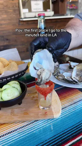 Fresh oysters shots are a must when you're in LA 🦪🔥 #oyster #oystershots #oystershot #mexicanfood #losangeles #mexican #losangeles 