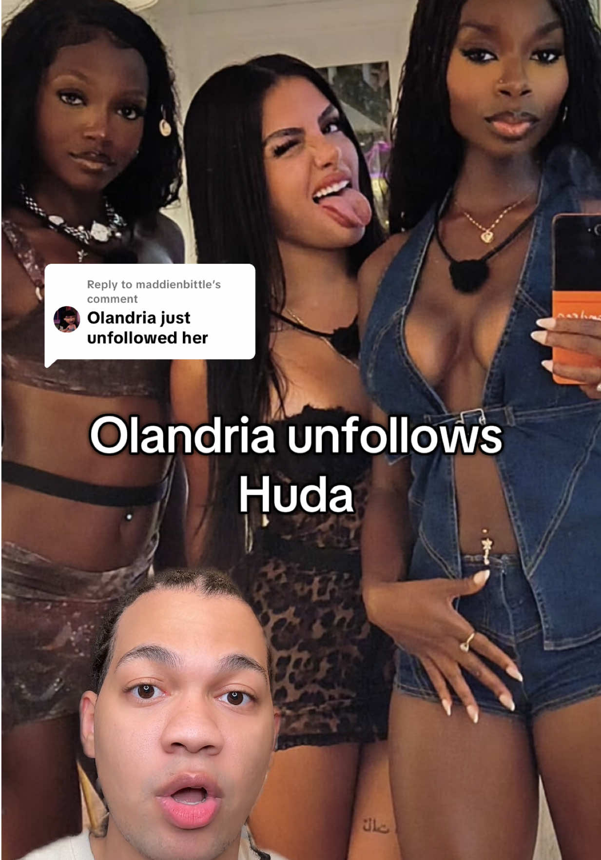 Replying to @maddienbittle Olandria unfollowing Huda as well just confirms Huda did something to hurt them. #LoveIsland #loveislandusa #olandria #huda #unfollow #loveislandseason7 