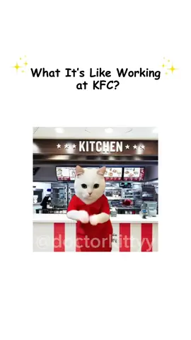 What it’s like working at KFC explained by kitty #explainedbycats #kfc #chicken #catmemes #relatable #adayinmylife #explainedbykitty #catanimation #learning #working #Vlog
