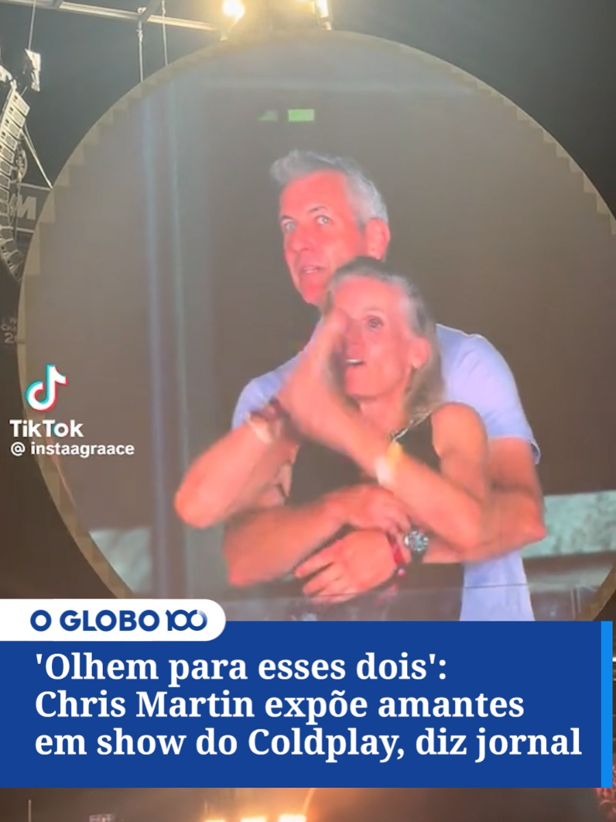 PEGOS NO FLAGRA | 'Olhem para esses dois': Chris Martin expõe amantes em show do Coldplay, diz jornal; casal que estava abraçado tentou se esconder assim que o vocalista apontou a 'câmera do beijo' para eles #JornalOGlobo #Coldplay #kisscam #affair #TiktokNews #TiktokNotícias
